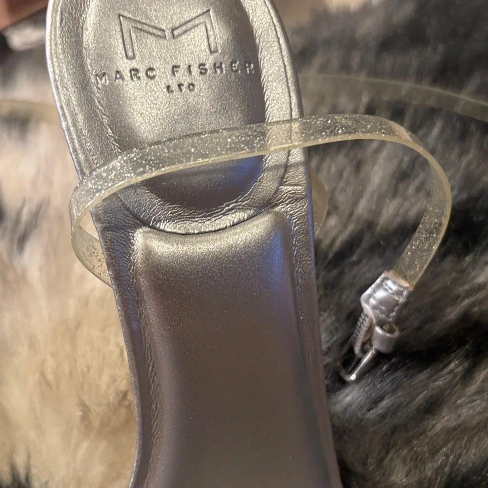Marc Fisher Metallic Silver Sandals